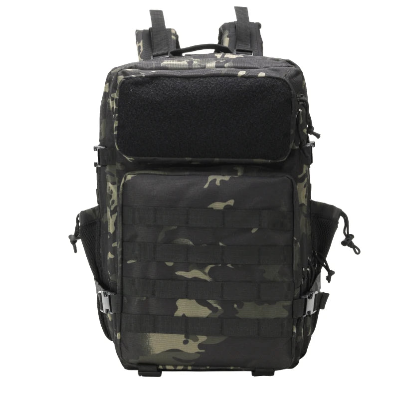 Men's 45L Tactical Expandable Outdoor Backpack Waterproof Polyester Lining Zipper Closure with Internal Frame