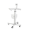 Modern Monitor Cart Vesa Hospital Trolley Mobile Workstation SPCC Material 800-1200mm Height Adjustment White 4 Silent Wheels