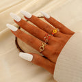 Beimai OEM Ring Sweet Colorful Small Flower Hollow Beaded Oil Dripping love Three-piece Stainless Open Ring