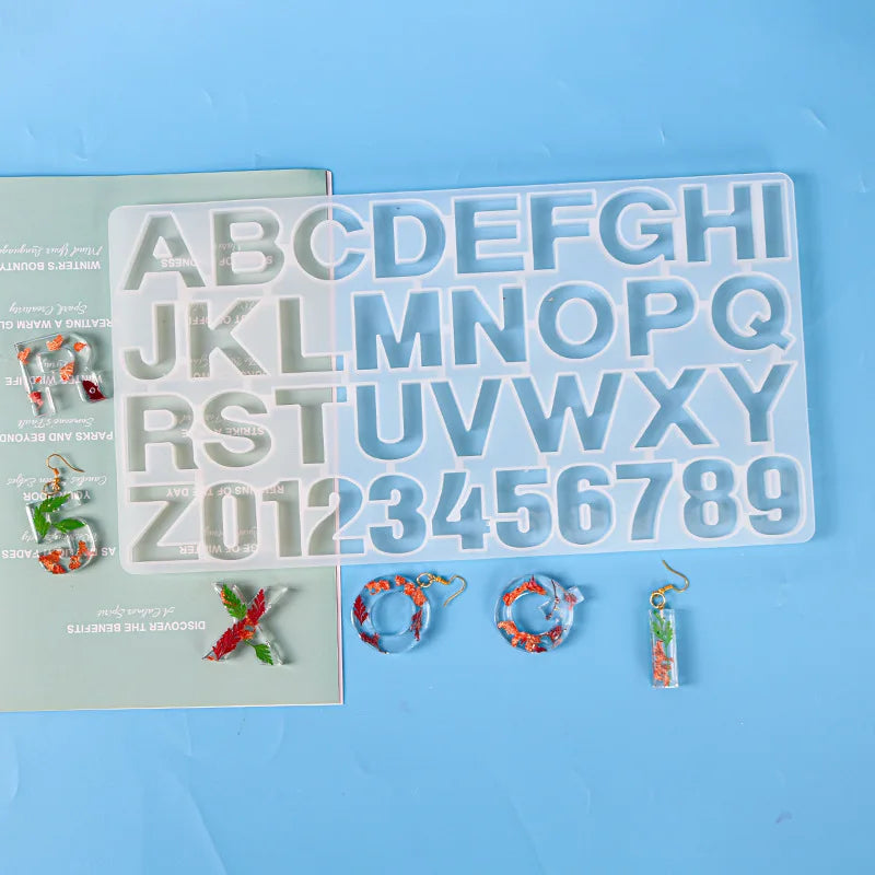 26 English Alphabet Digital Mold Silicone Mould Crystal Drop Glue for Resin Crafts & Jewelry Tools Making