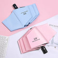 Personalized Fold Umbrella Custom Logo Full Color Print Low MOQ Fast Delivery Automatic 3-Folding Travel Umbrella 190T Nylon