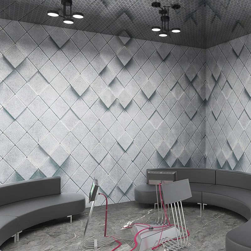 3D Industrial Style Office Front Desk Concave And Convex Wallpaper Live Broadcast Room Clothing Store Gym Decoration Wallpaper