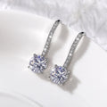 Huitan Custom Earrings Women Jewelry Long Micro Pave White Crystal CZ Dangle Earrings Full Imitated Moissanite Drop Earrings