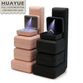 Custom Logo Printed Led PU Leather Round-corner Flip Bracelet Pendant Necklace Women Ring Led Jewelry Packaging Box with Light
