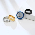 Fashion Jewelry Wholesales Custom Logo 6mm Men Women Gold Black Blue Silver Brushed Finish Stainless Steel Rings