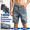 180 GSM Cotton Polyester Viscose Blend Denim Shorts Men Soft Breathable High Stretch Custom Logo Summer Casual Wear