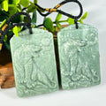 Natural Stone Crafts Jewelry Green Jade tiger Pendant Healing Stone Hand Carved Pendants for Man Gifts