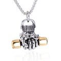 Fashion Titanium Stainless Steel Strong Man Sports Body Building Gym Barbell Necklace