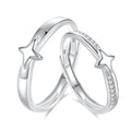 FDJZ-311 Sterling Silver Couple Rings Star Adjustable Free Size Men Women Matching Rings