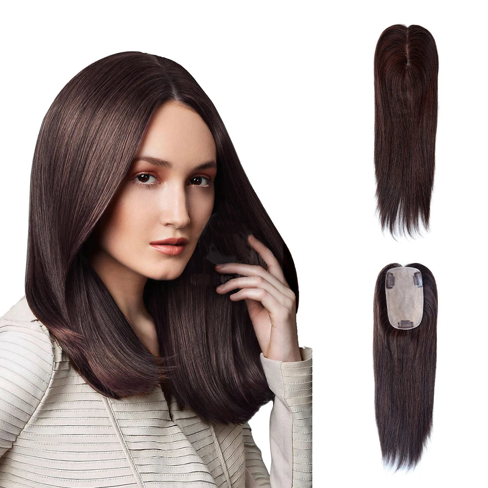 Free Style  Silk Top Hair Toppers for Women Cuticle Human Hair Hand Tied