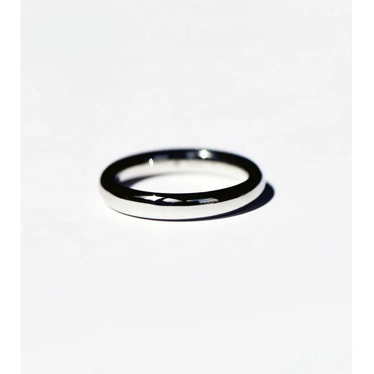 Ruyi 14K Solid Gold Smooth 4mm Simple Band Ring High Polished Plain Band Ring for Couples Engagement & Wedding Diamond Rings