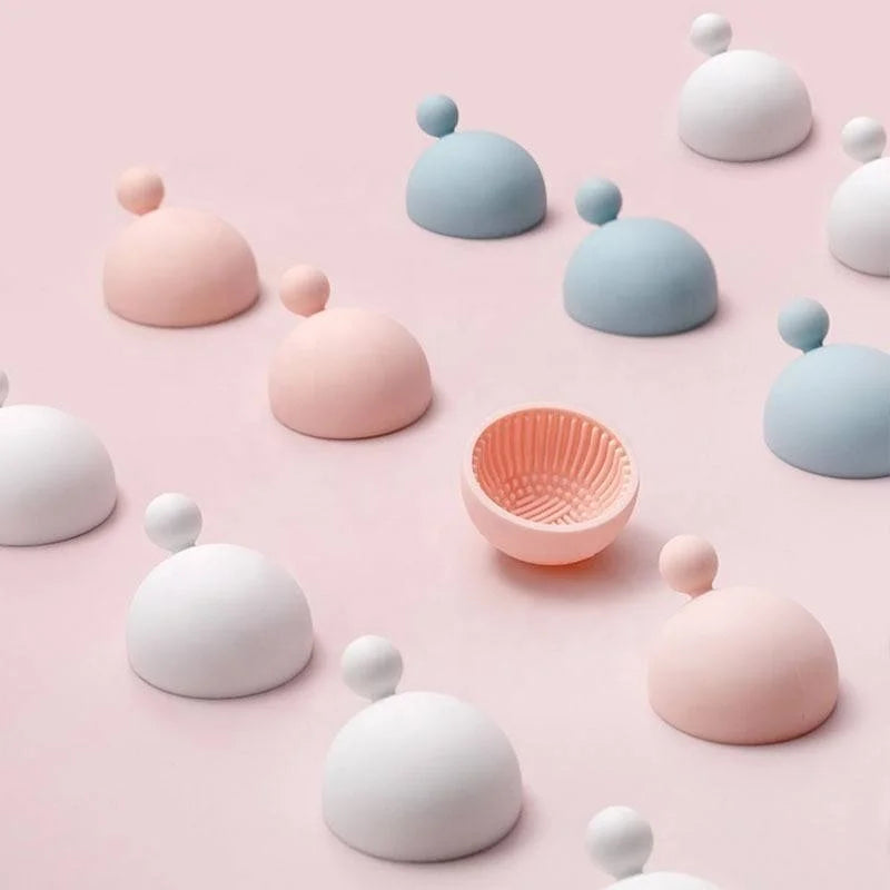 Wholesale Portable Silicone Makeup Brush Cleaning Tray Travel Cosmetic Easy Clean Makeup Mat Tools