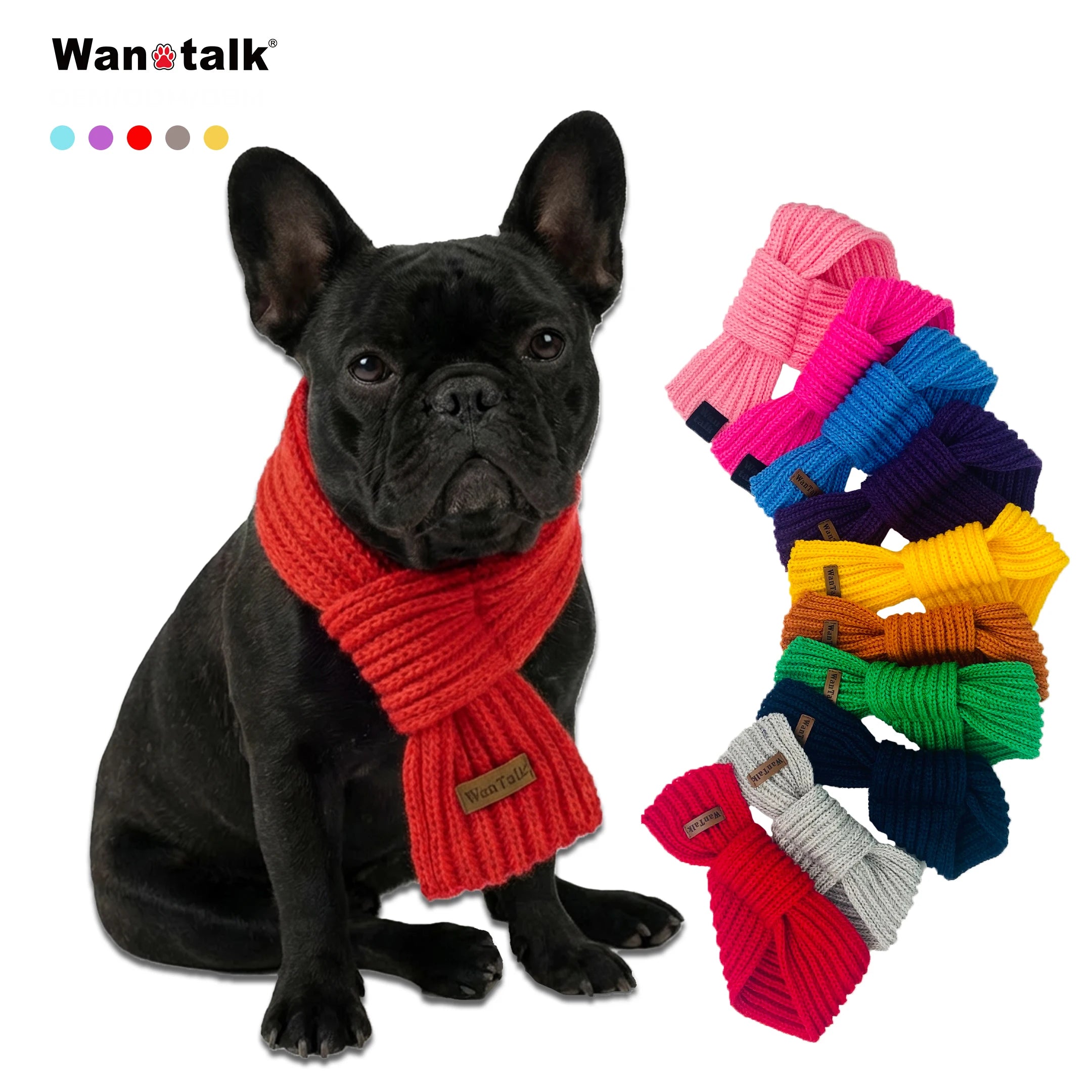 Wholesale Custom Striped Pattern Classic Winter Warm Acrylic Knitted Dog Scarf Coats & Jackets Eco-Friendly