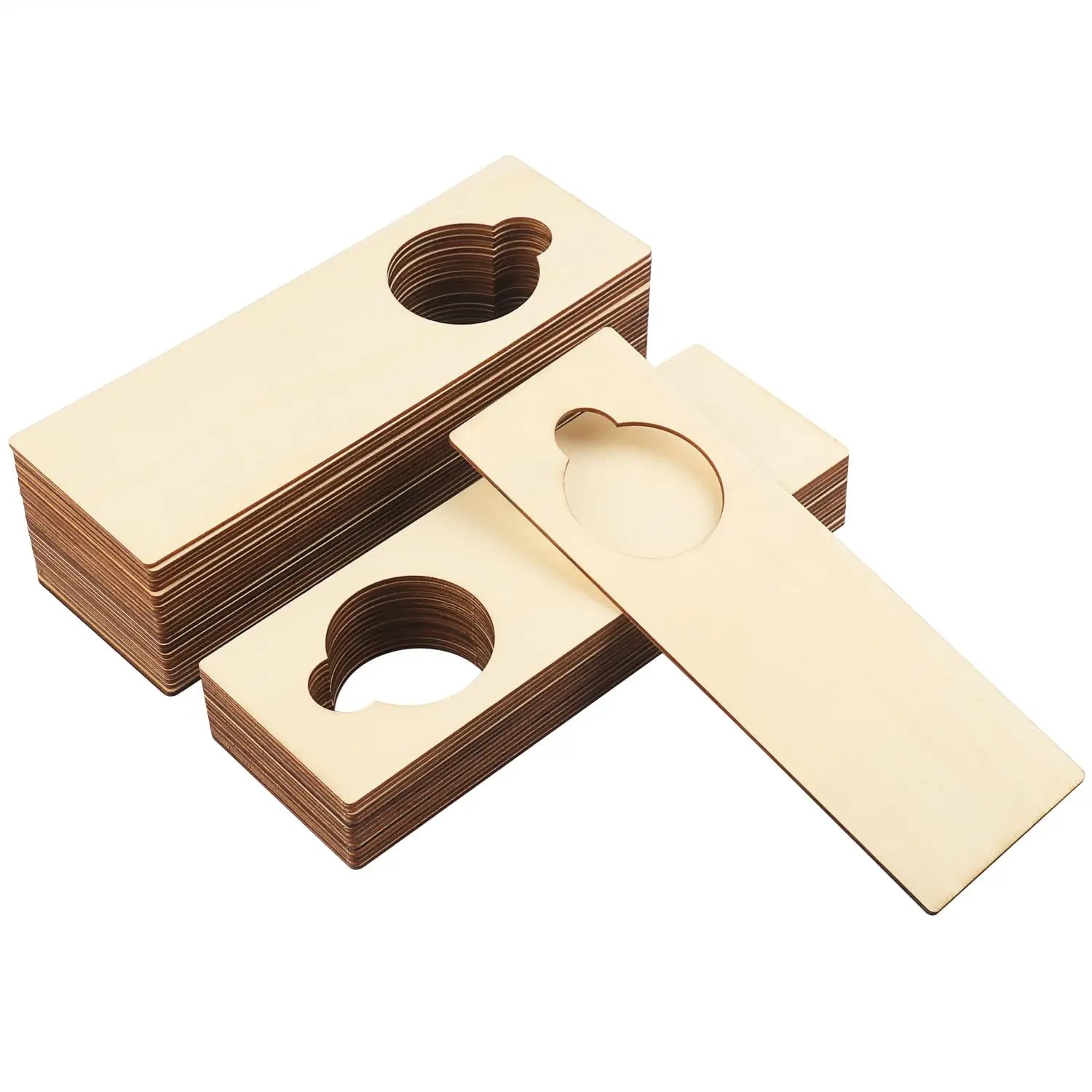 Door Hanging Sign Wood Door Handle Signs Blank Hotel Hangers Wooden Hanging Tags  Wood Craft Plaque DIY Door Message Notes