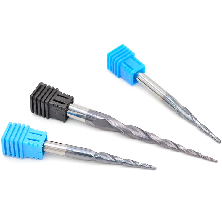 JEEFOO GZ5 45HRC Solid Carbide Ball Nose Tapered End Mills CNC Carving Bit Engraving Router Bits 4mm