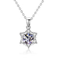Fine Jewelry 925 Sterling Silver Romantic Moissanite Snowflake Pendant Necklace
