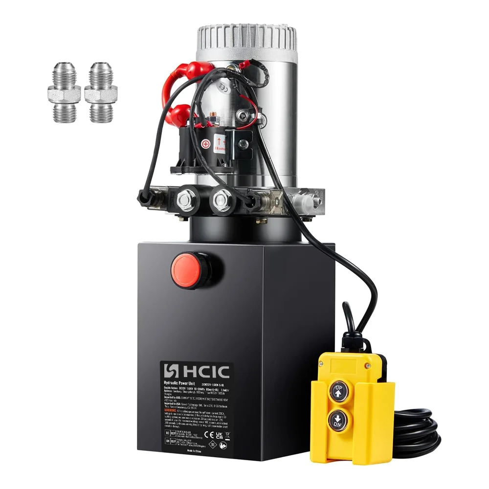 2025 HCIC Portable Hydraulic Power Pack 12V 2.5L Plastic Reservoir With Remote Control Compatibility
