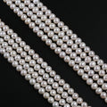 Zhuji Pearl Market Natural White Color 7-8mm Near Round Shape Freshwater Pearl Strands for Jewelry Making