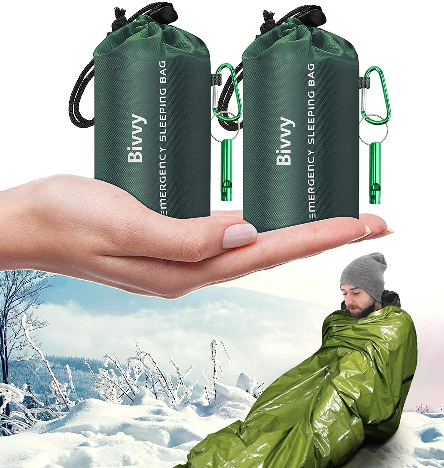 Emergency Sleeping Bag Thermal  Emergency Blankets Ultralight Space Blankets Survival Waterproof Bivy Sack