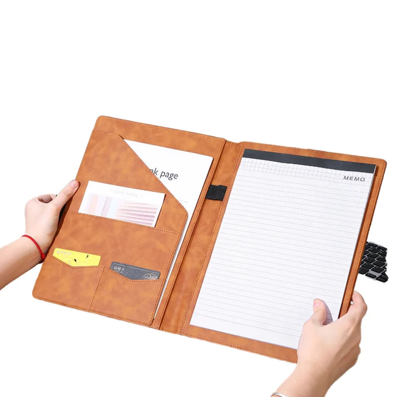 Trendy Office Supplies Business A4 PU Leather Case Portfolio Padfolio Documents Holder Organizer Made in CN/GUA TWD-F13014
