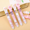 School Stationery Supplies Cartoon Pink Rabbit Printing Multi 10 Color Ball Pen for Kids