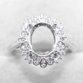 Semi Mount 8*10mm Sterling Silver Ring Empty Frame Blank Support Claw Setting S925 Base Hold Without Center Stone for DIY Inlay