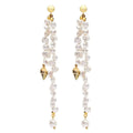Bohemia Freshwater Long Dangle Drop 925 Sterling Silver Baroque Pearl Earring
