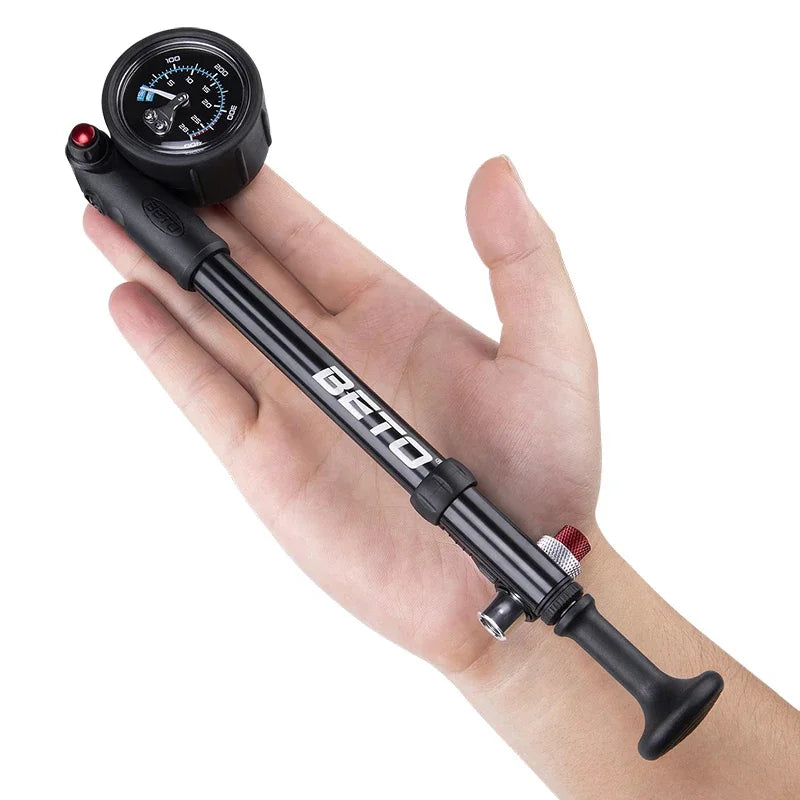Bike Shock Pump MTB Fork Rear Suspension 400 PSI Air Hand Bicycle Pump with Pressure Gauge