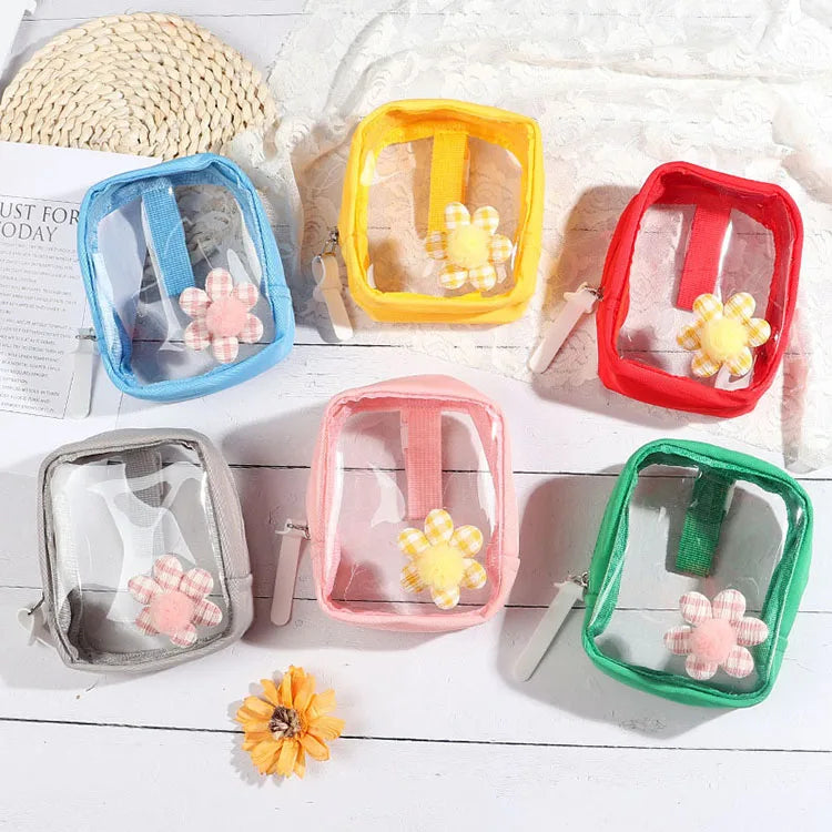 2025 Hot Sale Cheap Transparent Ladies Cute Zipper Wallet Pink Cute PVC Clear Women Small Coin Purse
