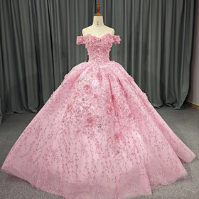 Jancember 6640 Pink Lace Fabric Sweetheart Evening Quinceanera Dresses for Girls