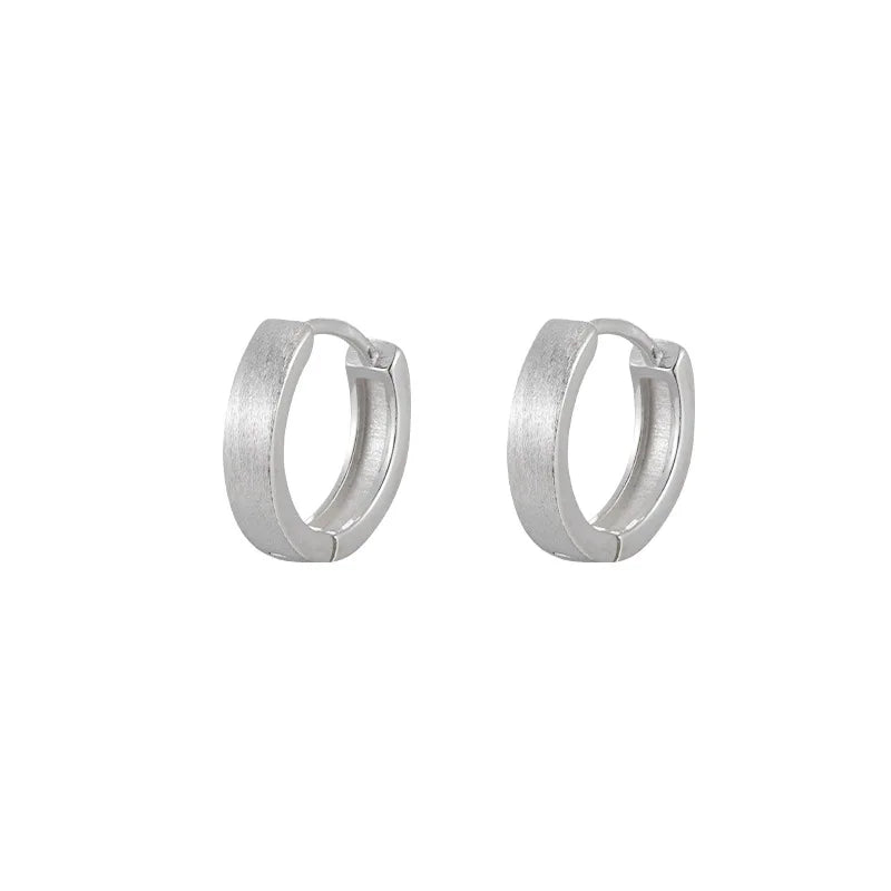 2023 INS Fashion 925 Sterling Silver Geometric Round Silver Hoop Earring Fine Jewelry for Women