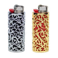 Factory Price Metal Lighter Case Cover Holder Retro Hollow Out Design Standard Size Lighters Sleeve Shell