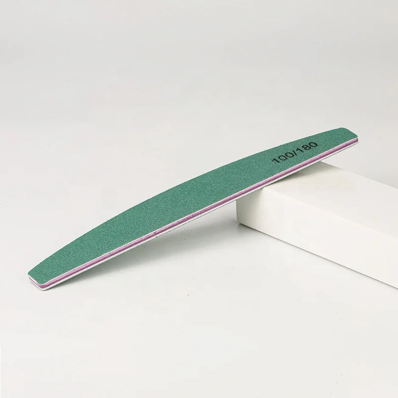 Super Quality Half Moon Green  Nail File Professional Limas De Unas 100/180 Profesional Profecional