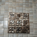 3D Rose Gold Color Polished Irregular Stainless Steel Metal Mosaic Bathroom Kitchen Waterproof Self Adhesive