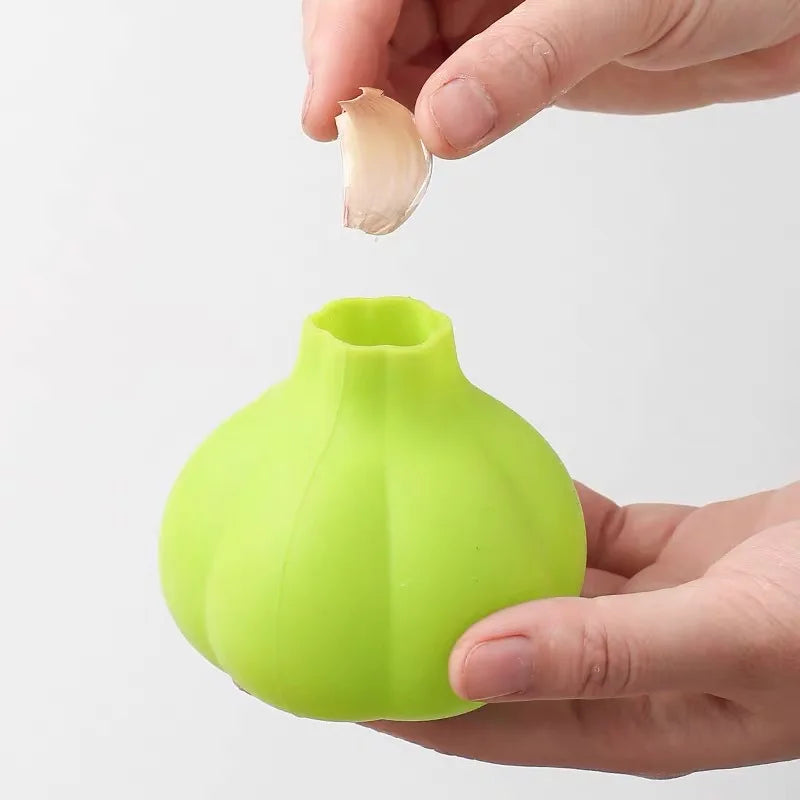 HelloWorld Garlic Press Kitchen Accessories Garlic Press Silicone Household Garlic Peeling Artifact Food Grade Manual