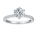 1CT 6.5mm D White Moissanite Wedding Ring 925 Sterling Silver Bridal Set Moissanite Jewelry