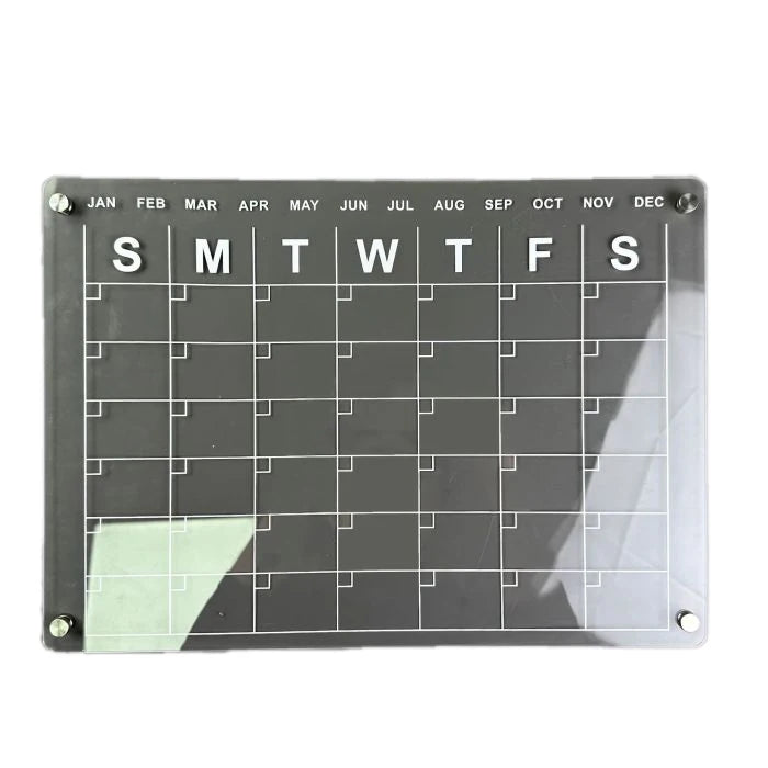 PinGlory PG2-20230815-1 High Quality Rewritable Magnetic Acrylic Weekly Calendar White Message Board Refrigerator for