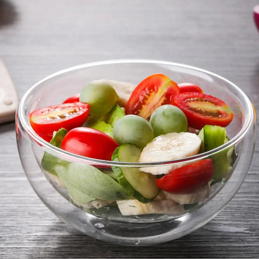 Double Wall Superior Glass Mixing Bowls with Lids Mixing Bowl Set with BPA Free Lids Space Saving Nesting Bowls