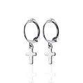 Pairs of Cross Earrings Dangle Earrings Sterling Silver 925 Silver Cross Hoop Earrings for Men and Women
