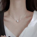 925 Sterling Silver Platinum Plated White Edison Pearl Star Zodiac Sign Trendy Women's Pendant Necklace Link Chain for
