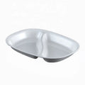 Wholesale Restaurant Dinnerware 2 Sections Cheap White Melamine Divided 2 Compartments Portion Plate