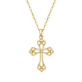 Plated Cross Necklace Knot Cross Necklace Jewelry Gold 925 Sterling Silver with Cubic Zirconia for Women Solid 14K Trendy Chains