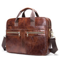 Custom Printed Logo Office Shoulder Bag Luxury Waterproof Laptop Bag Large Capacity Men Business Leather Briefcase