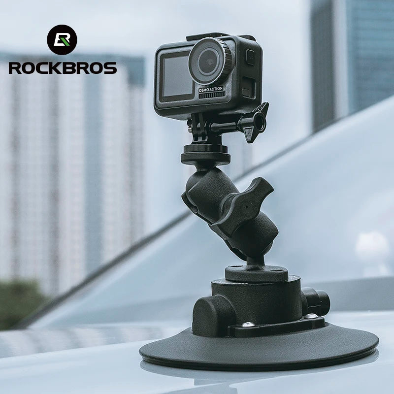 ROCKBROS 360 Adjustable Long Arm Suction Cup Camera Mount Cell Phone Holder Gopro Mount with Suction Cup