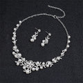 Wholesale Two Piece Korean Pearl Diamond Necklace Earring Bridal Wedding Accessories Fashion Jewelry Set