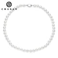 Professional Manufacturer 18k White Gold Plated 925 Sterling Silver 8-9mm Freshwater White Pearl Necklace