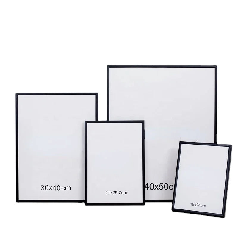 Wholesale A0 A1 A2 A3 A4 8X10 11X14 Inch 30x40 50x70cm Metal Aluminum Alloy Photo Picture Frame with Real Glass or Plexiglass