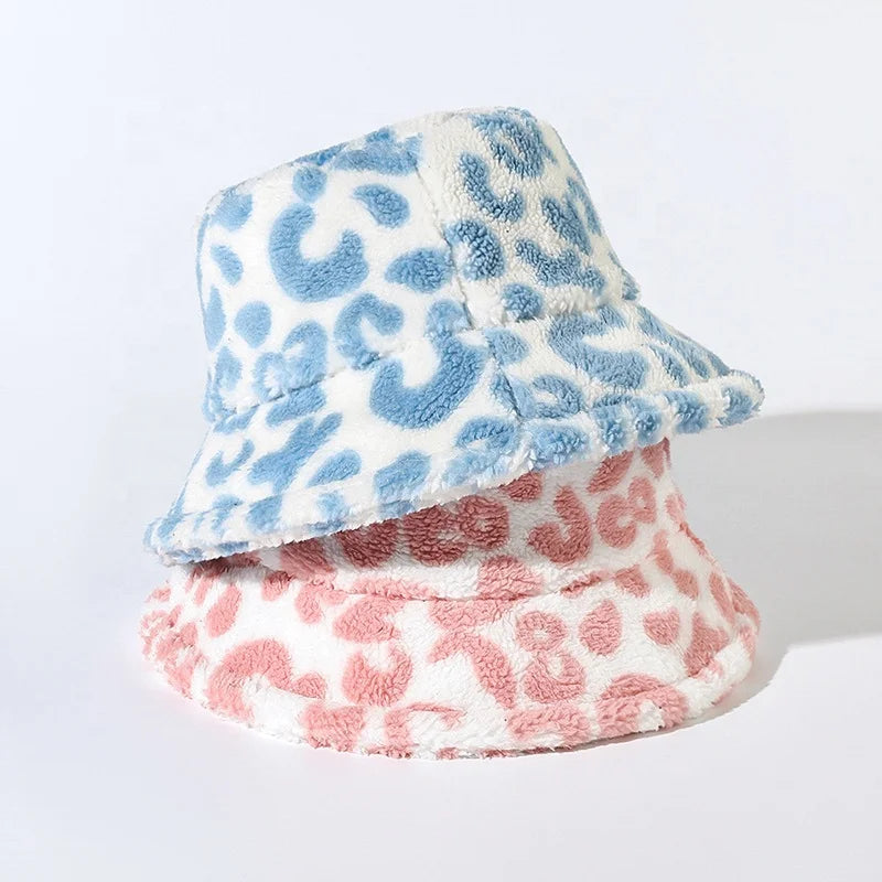 Landfond Winter Bucket Fisherman Hat Unisex Warm Fluffy 100% Polyester Fishing Ski Cycling Casual Daily Party