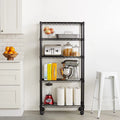 4 Tier Stainless Steel Customizable Metal Standing Type Kitchen Accessory Detachable Basket Trolley Rack for Restaurants