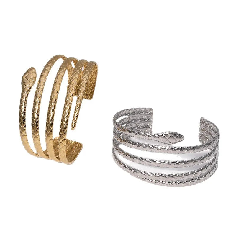 Vintage Snake Cuff Gold Plated Bracelets Bangles for Women Party Gift